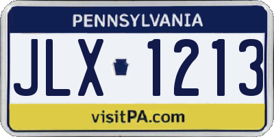 PA license plate JLX1213