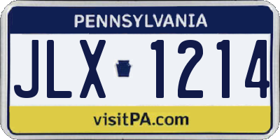 PA license plate JLX1214