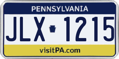 PA license plate JLX1215