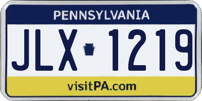 PA license plate JLX1219
