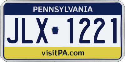 PA license plate JLX1221