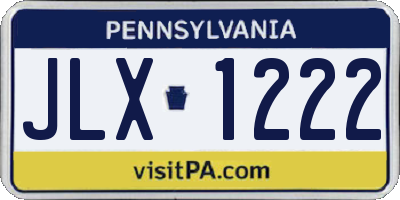 PA license plate JLX1222