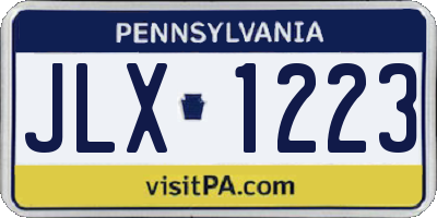 PA license plate JLX1223
