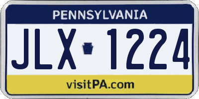 PA license plate JLX1224