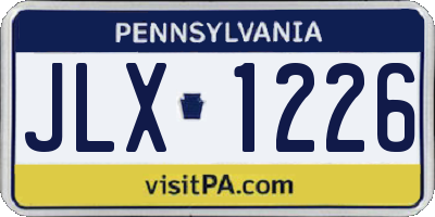 PA license plate JLX1226