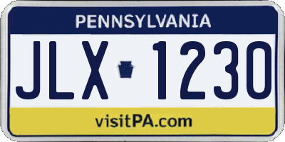 PA license plate JLX1230