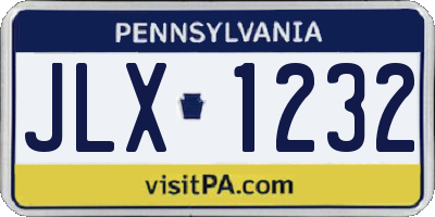 PA license plate JLX1232