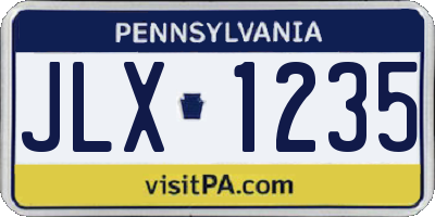 PA license plate JLX1235