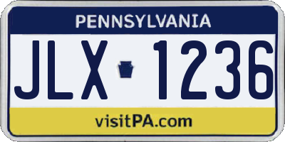 PA license plate JLX1236