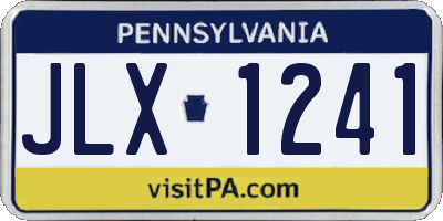 PA license plate JLX1241