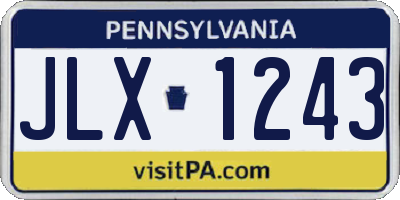 PA license plate JLX1243