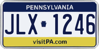 PA license plate JLX1246