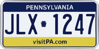 PA license plate JLX1247