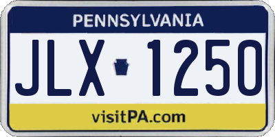 PA license plate JLX1250