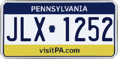 PA license plate JLX1252