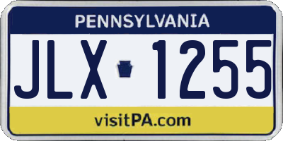 PA license plate JLX1255