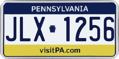 PA license plate JLX1256