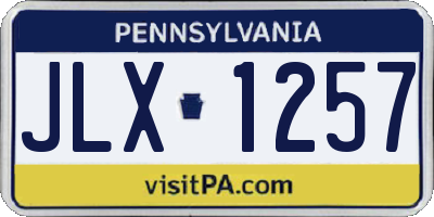 PA license plate JLX1257