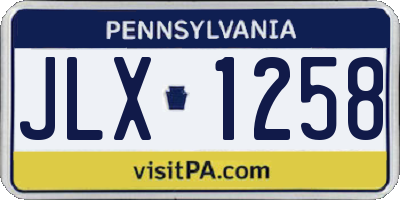 PA license plate JLX1258