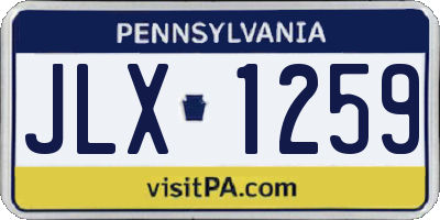 PA license plate JLX1259
