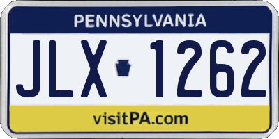 PA license plate JLX1262