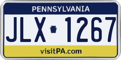 PA license plate JLX1267