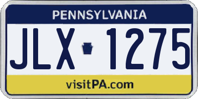 PA license plate JLX1275