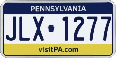 PA license plate JLX1277
