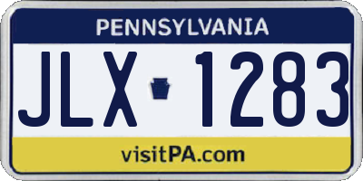 PA license plate JLX1283