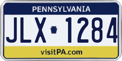PA license plate JLX1284