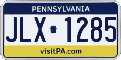 PA license plate JLX1285