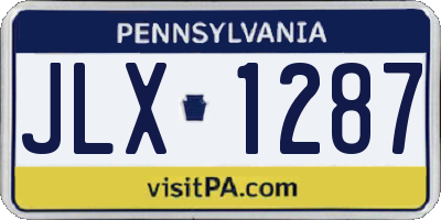 PA license plate JLX1287