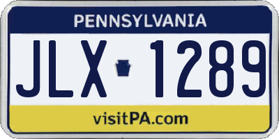 PA license plate JLX1289