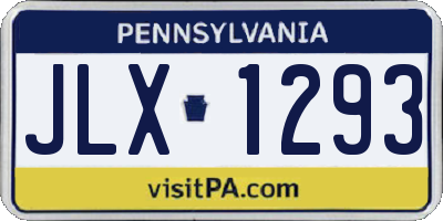 PA license plate JLX1293