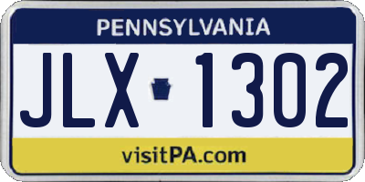PA license plate JLX1302