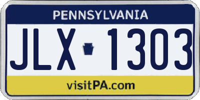 PA license plate JLX1303