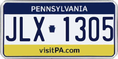 PA license plate JLX1305