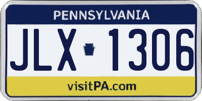 PA license plate JLX1306