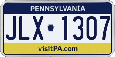 PA license plate JLX1307