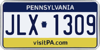 PA license plate JLX1309