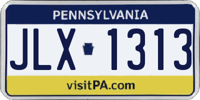 PA license plate JLX1313