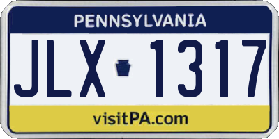 PA license plate JLX1317