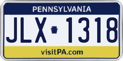 PA license plate JLX1318
