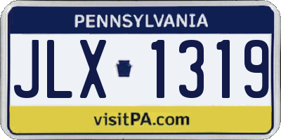 PA license plate JLX1319