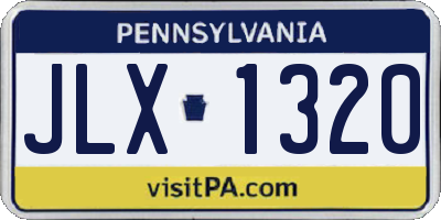 PA license plate JLX1320