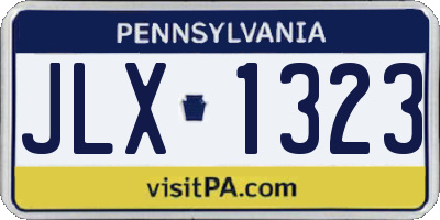 PA license plate JLX1323
