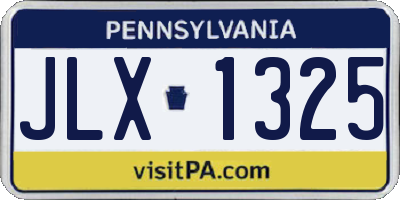 PA license plate JLX1325