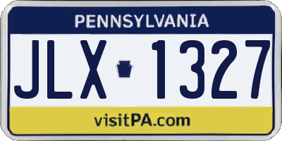 PA license plate JLX1327