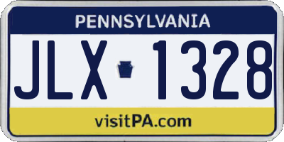 PA license plate JLX1328