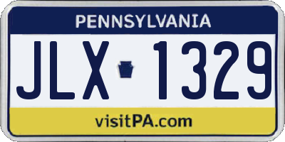 PA license plate JLX1329